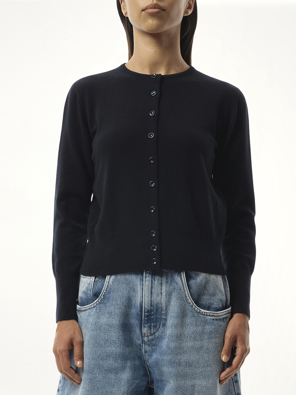 Fitted Cardigan in Navy