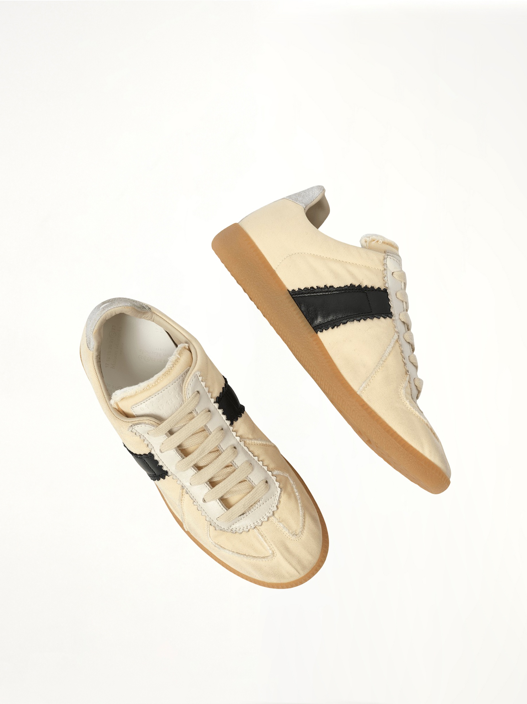 Replica Sneaker in Black/Yellow Top View | MAISON MARGIELA