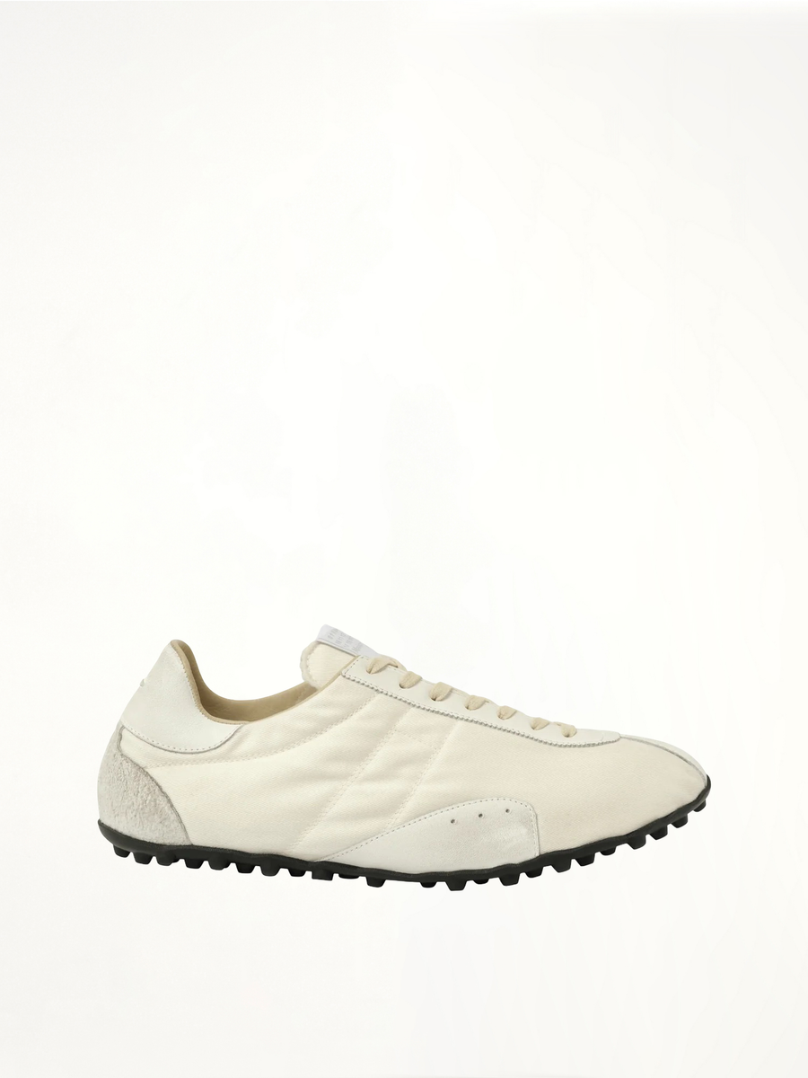 Sprinters Low Top Sneaker in White/Birch Side View | MAISON MARGIELA