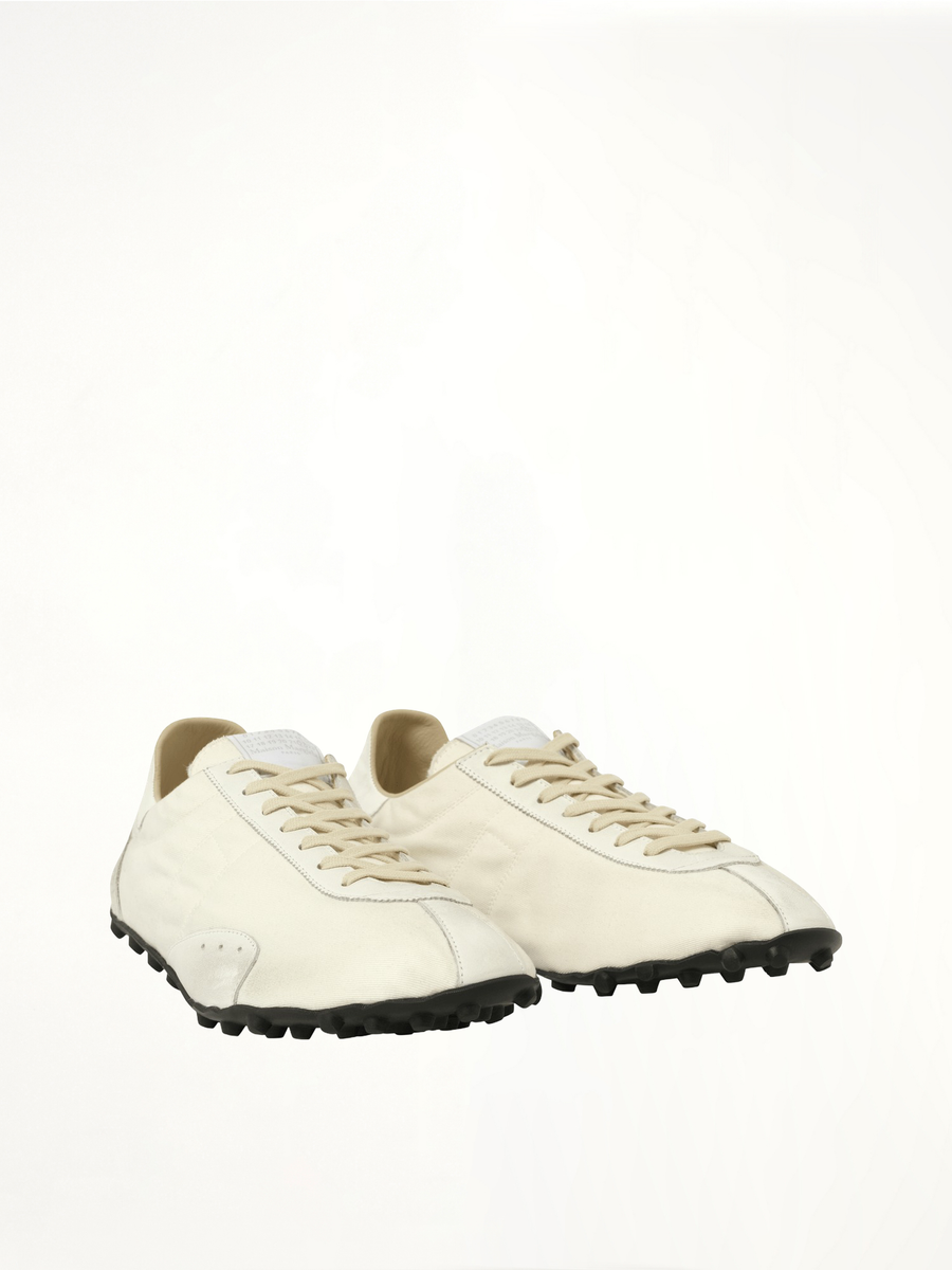 Sprinters Low Top Sneaker in White/Birch Front View | MAISON MARGIELA