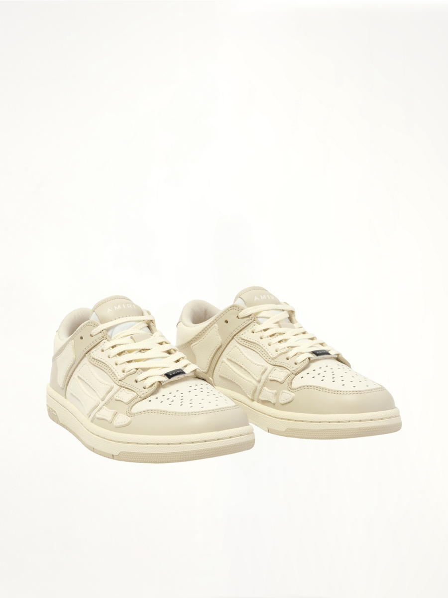 Skeleton Top Low Sneaker in Alabaster Front View | AMIRI