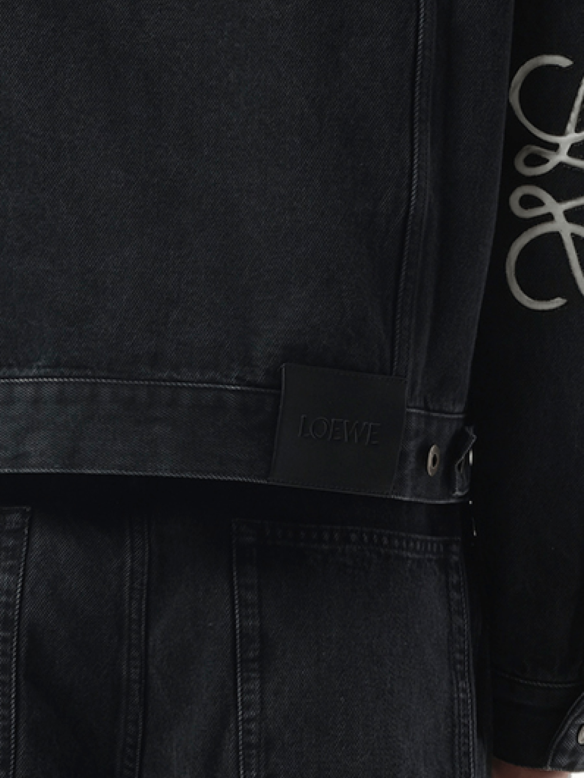 Anagram Denim Jacket in Black