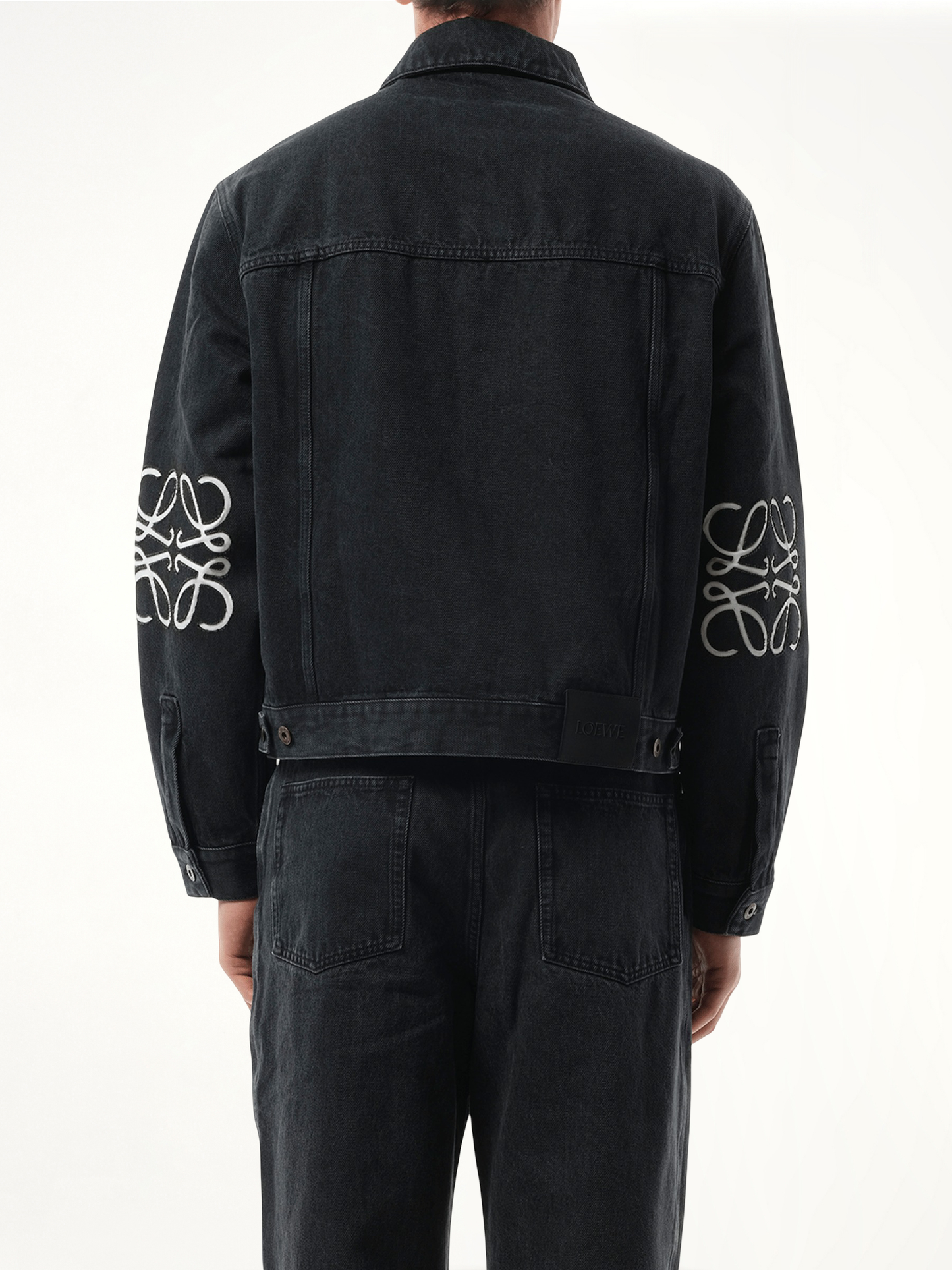 Anagram Denim Jacket in Black