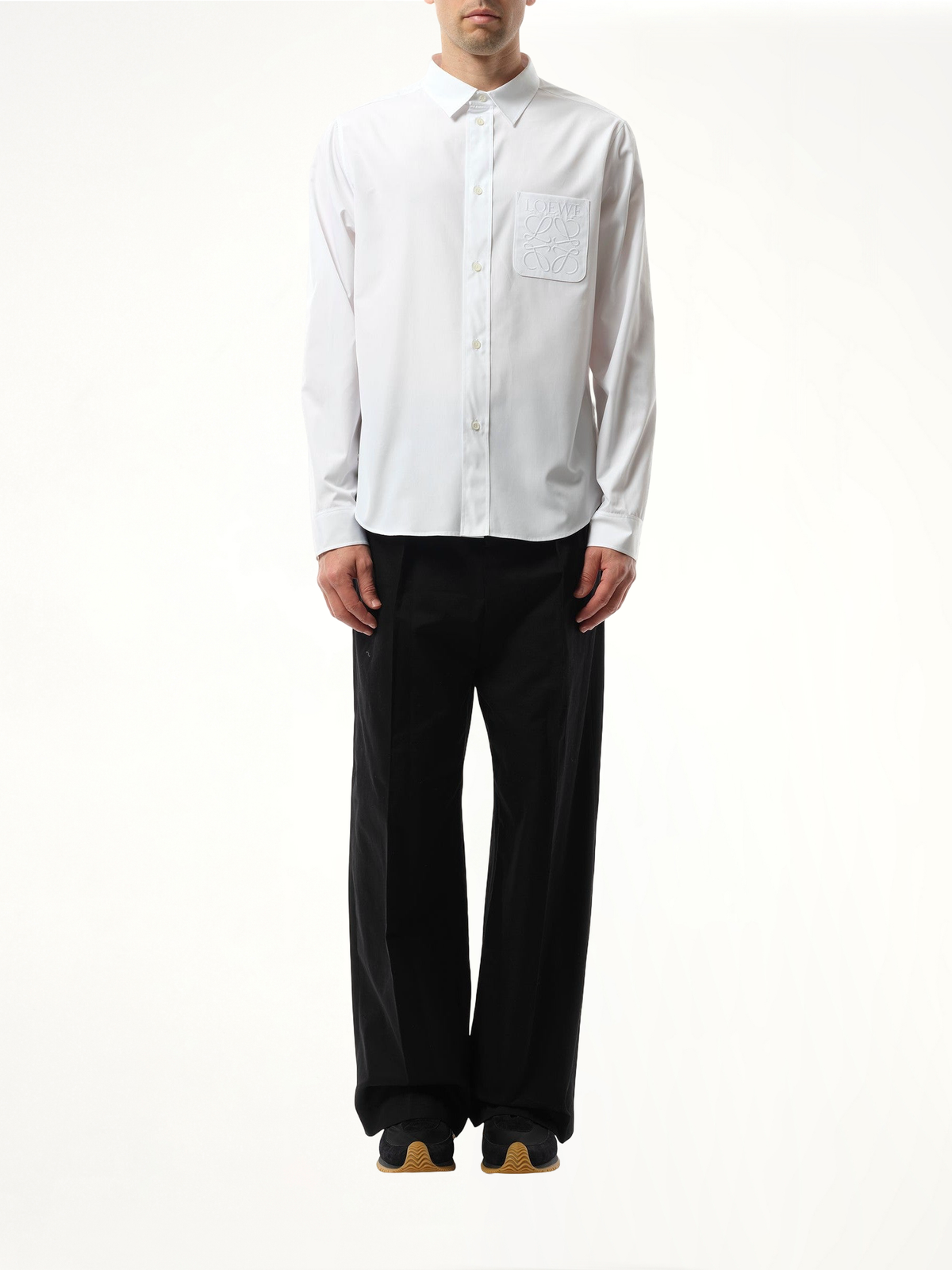 Anagram Embossed Shirt in White