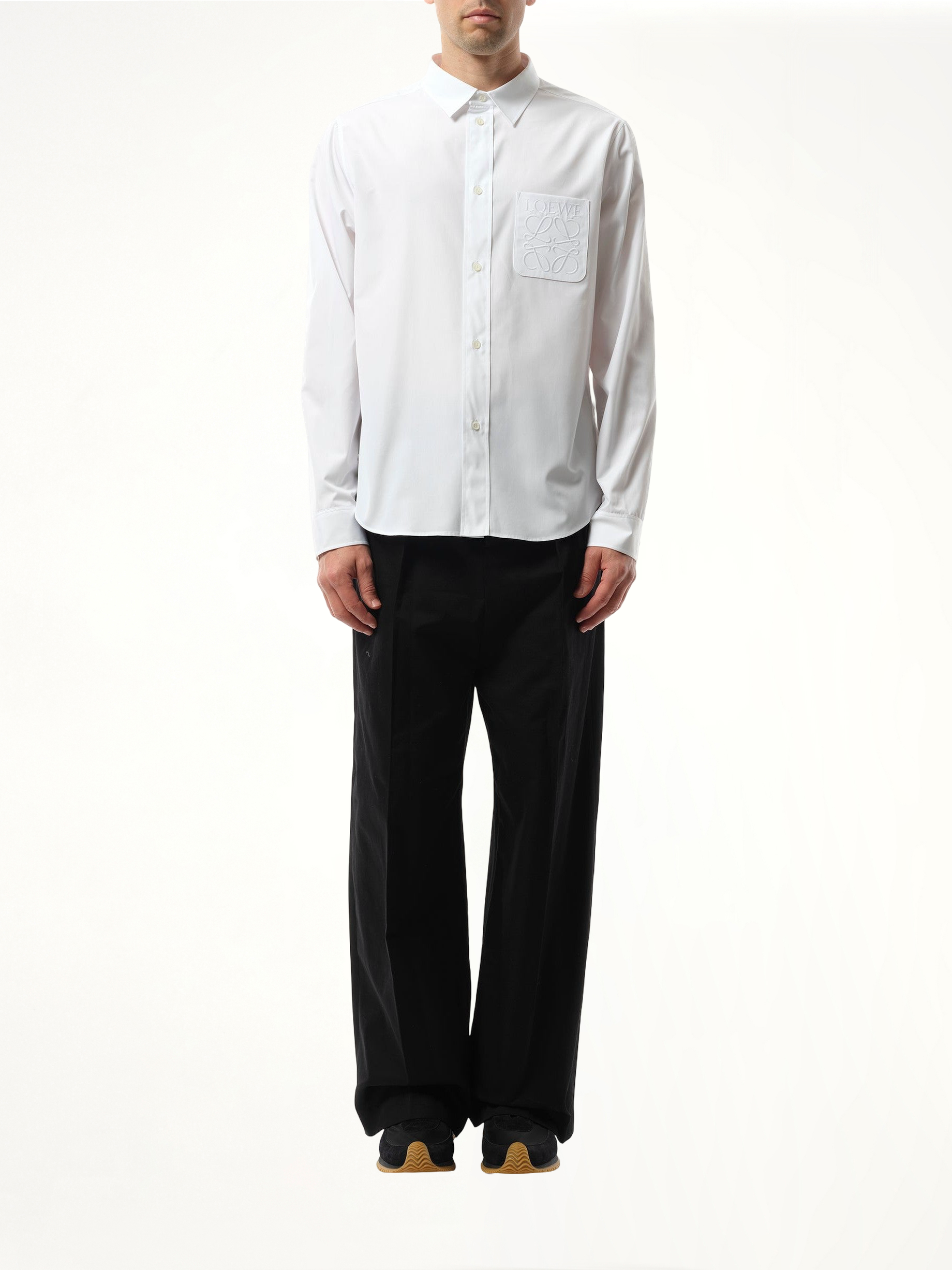Anagram Embossed Shirt in White
