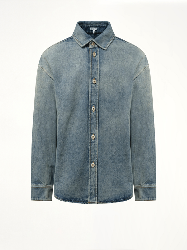 Anagram Overshirt in Washed Denim