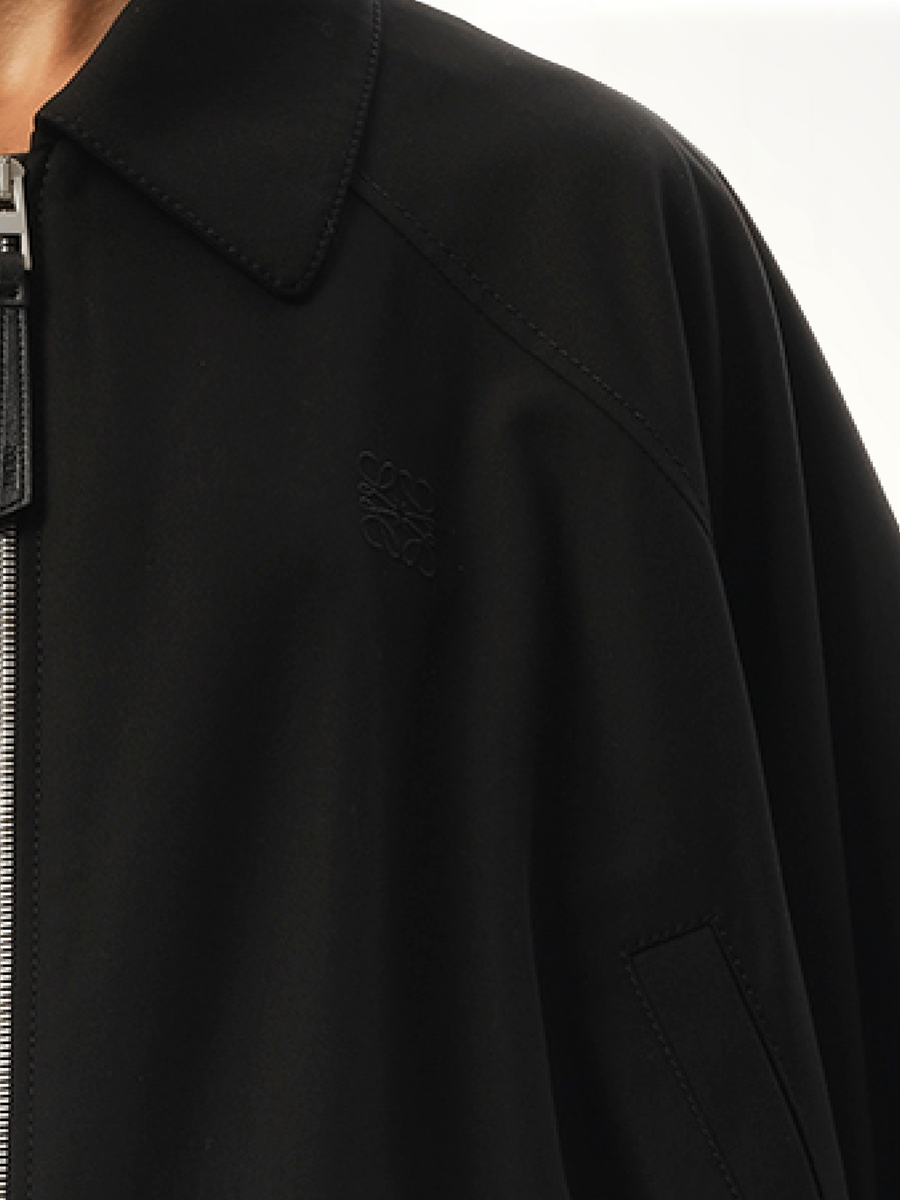 Relaxed Fit Balloon Jacket in Black