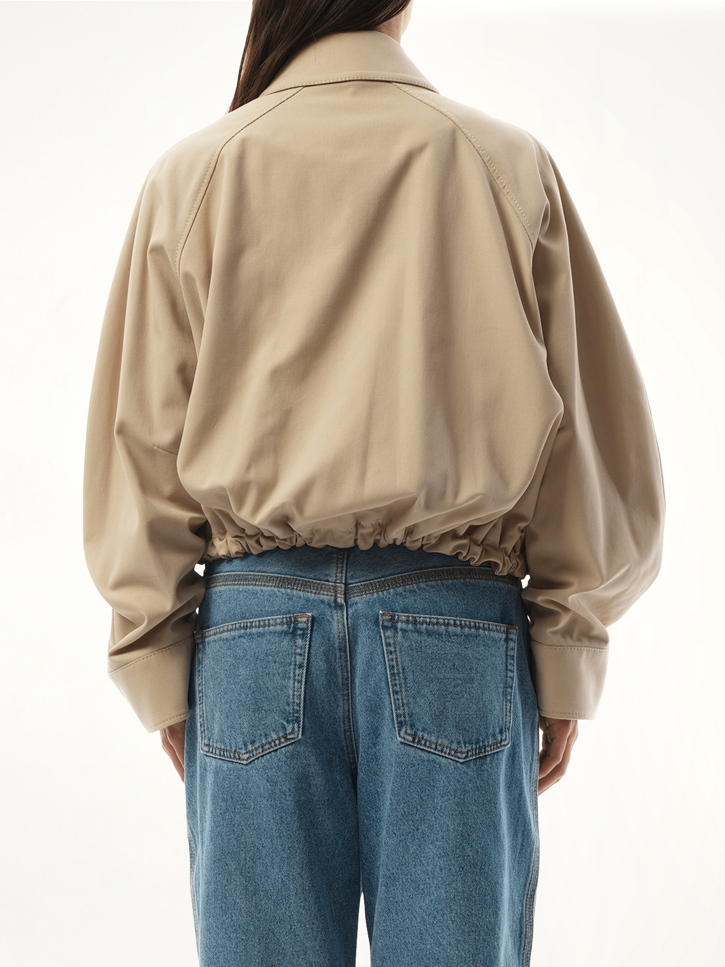 Relaxed Fit Balloon Jacket in Beige