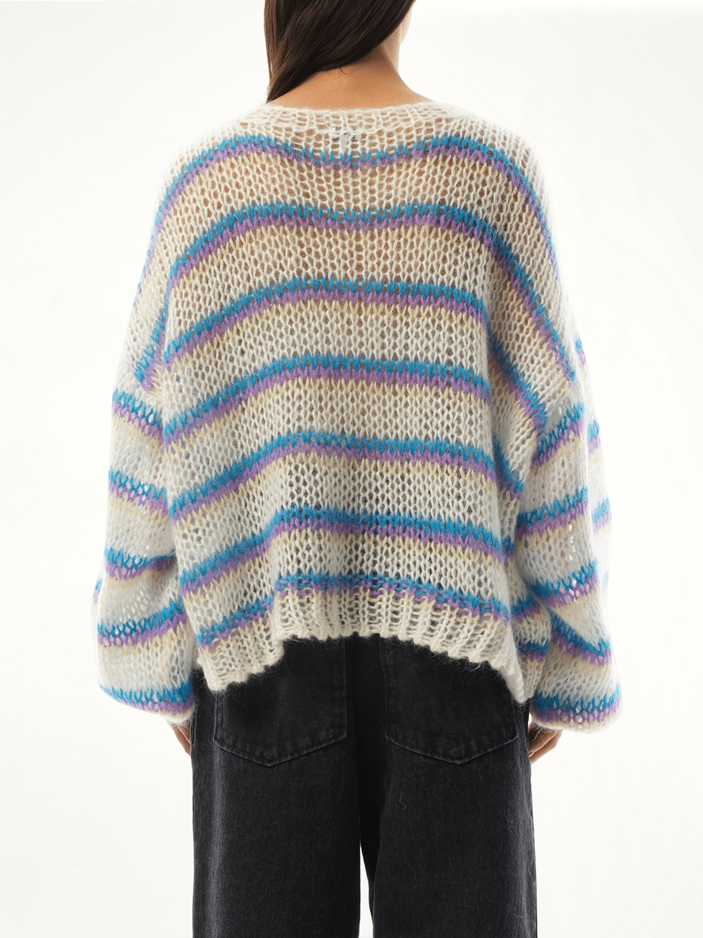 Relaxed Fit Anagram Sweater in White/Multicolour