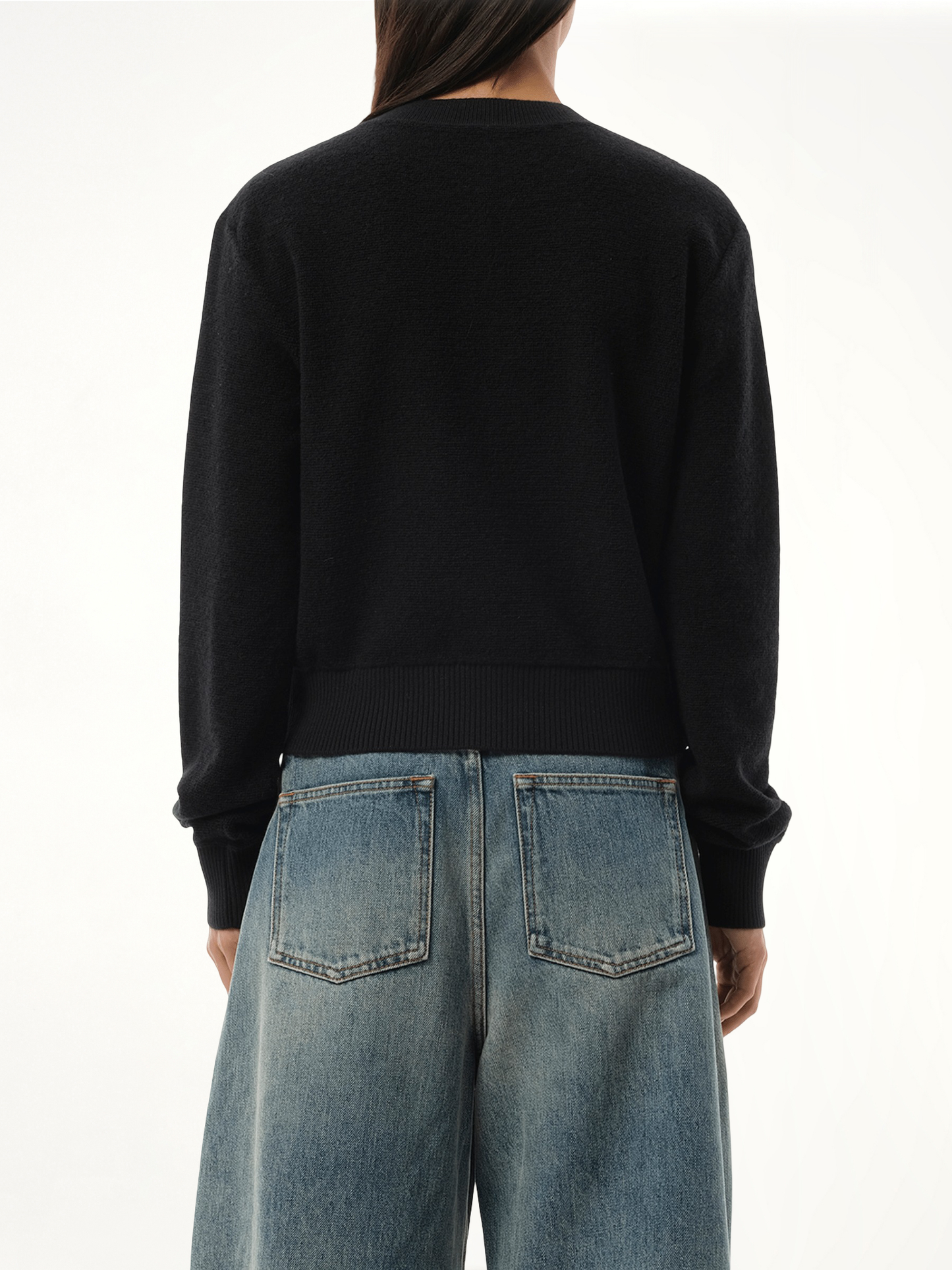Merino Wool Anagram Sweater in Black
