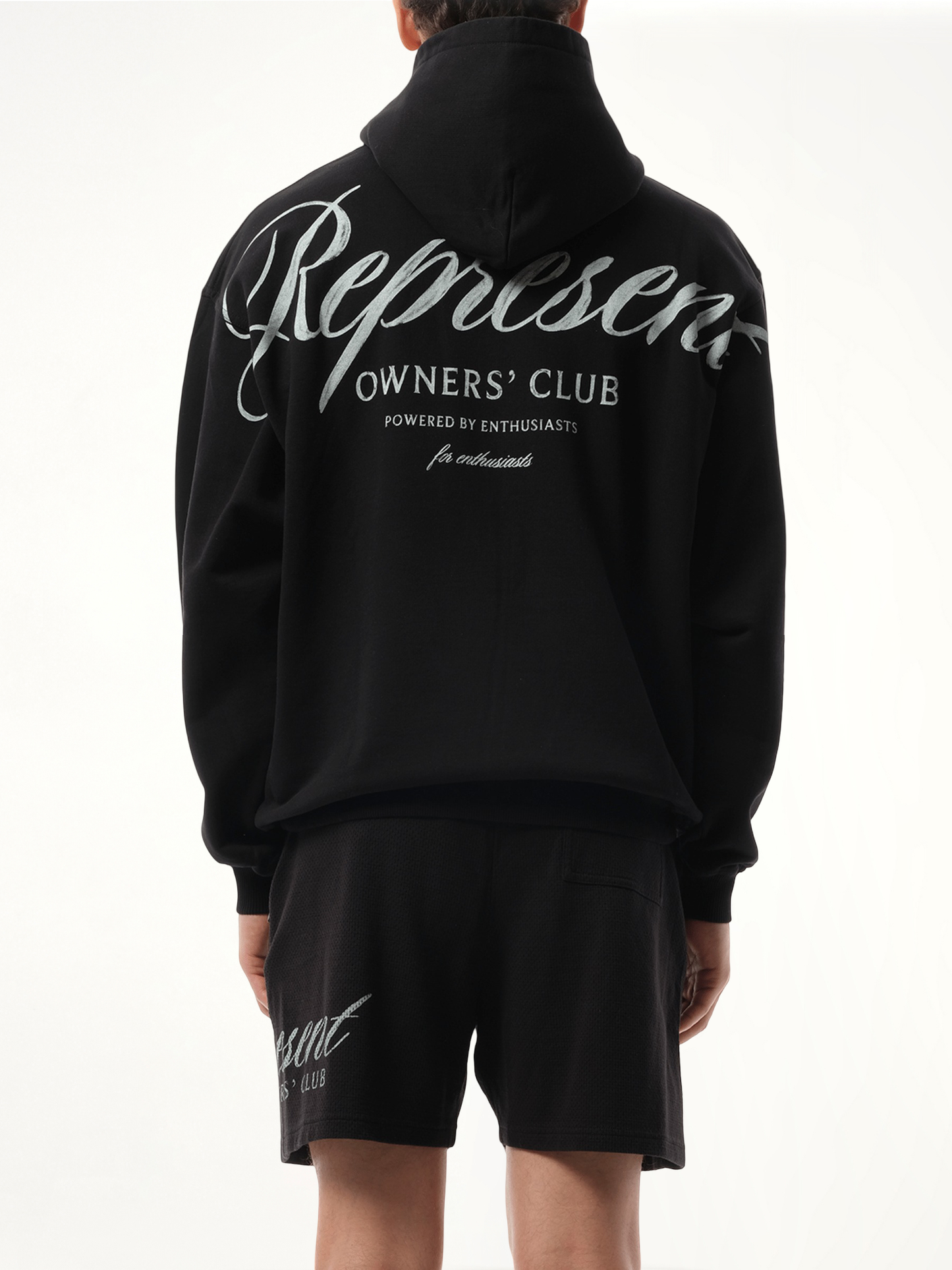 Represent Owners Club Script Hoodie in Black