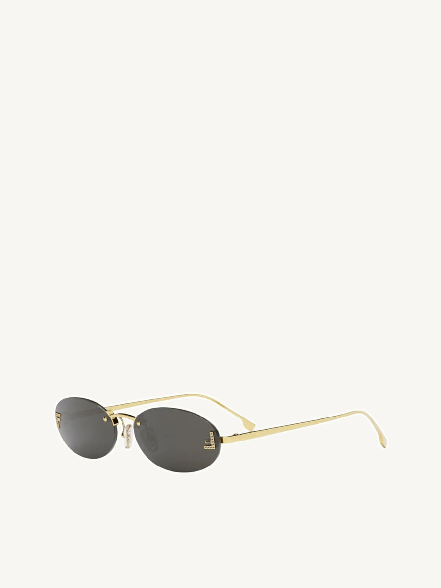 Fendi FE4075US 5430A Metal Sunglasses in Dark Grey/Gold