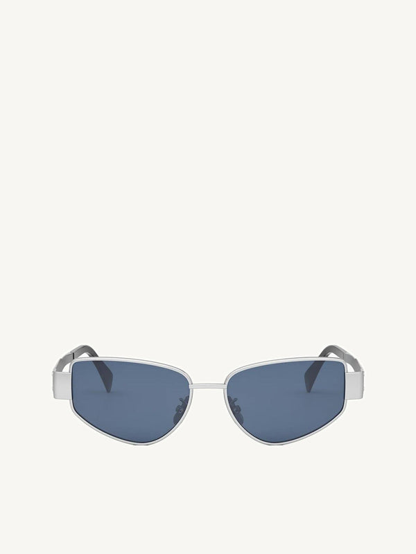 Celine CL40293U 5530N Metal Sunglasses in Silver/Dark Blue