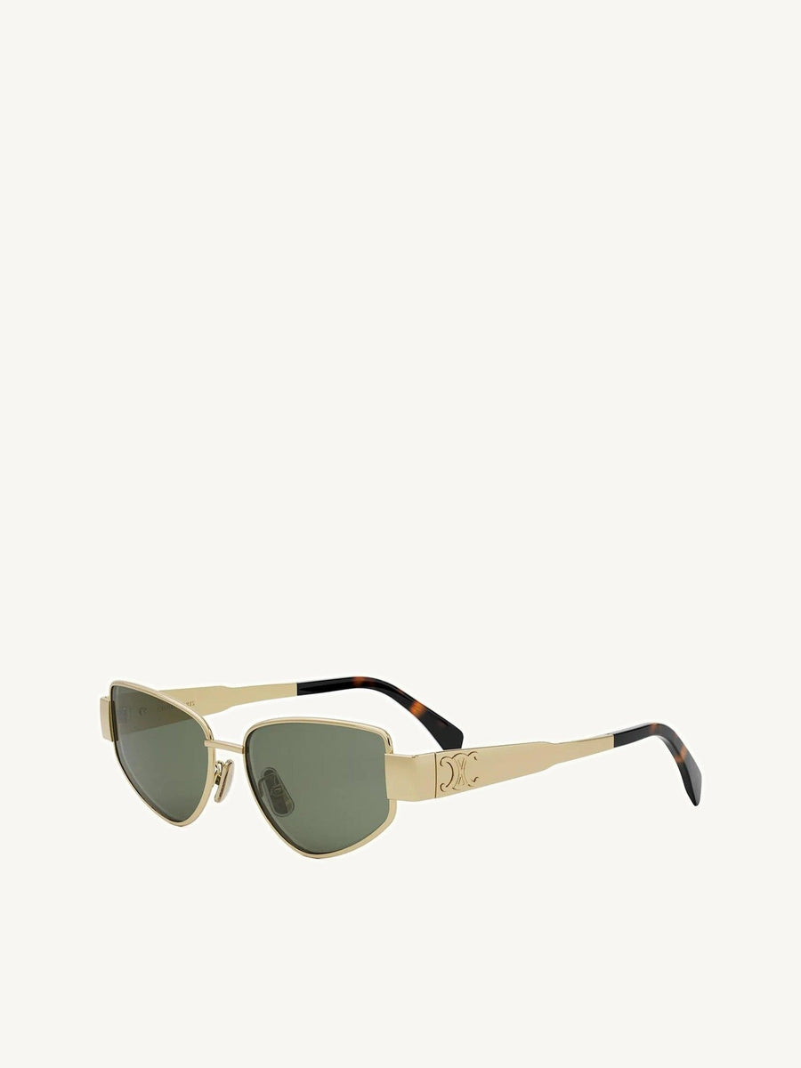 Celine CL40293U 5530N Metal Sunglasses in Gold/Dark Grey