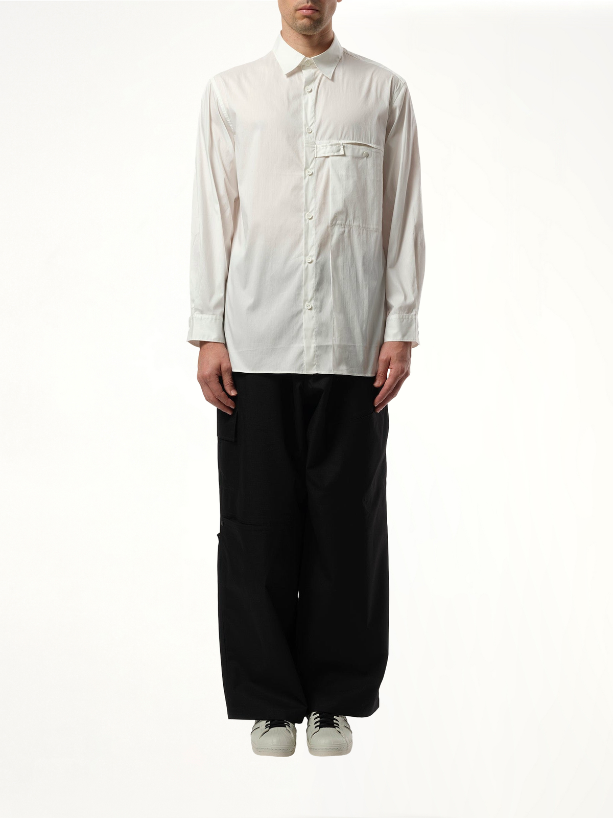 Pleat Pocket Shirt in White