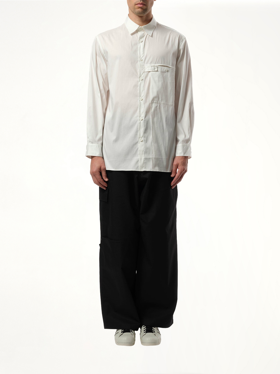 Pleat Pocket Shirt in White