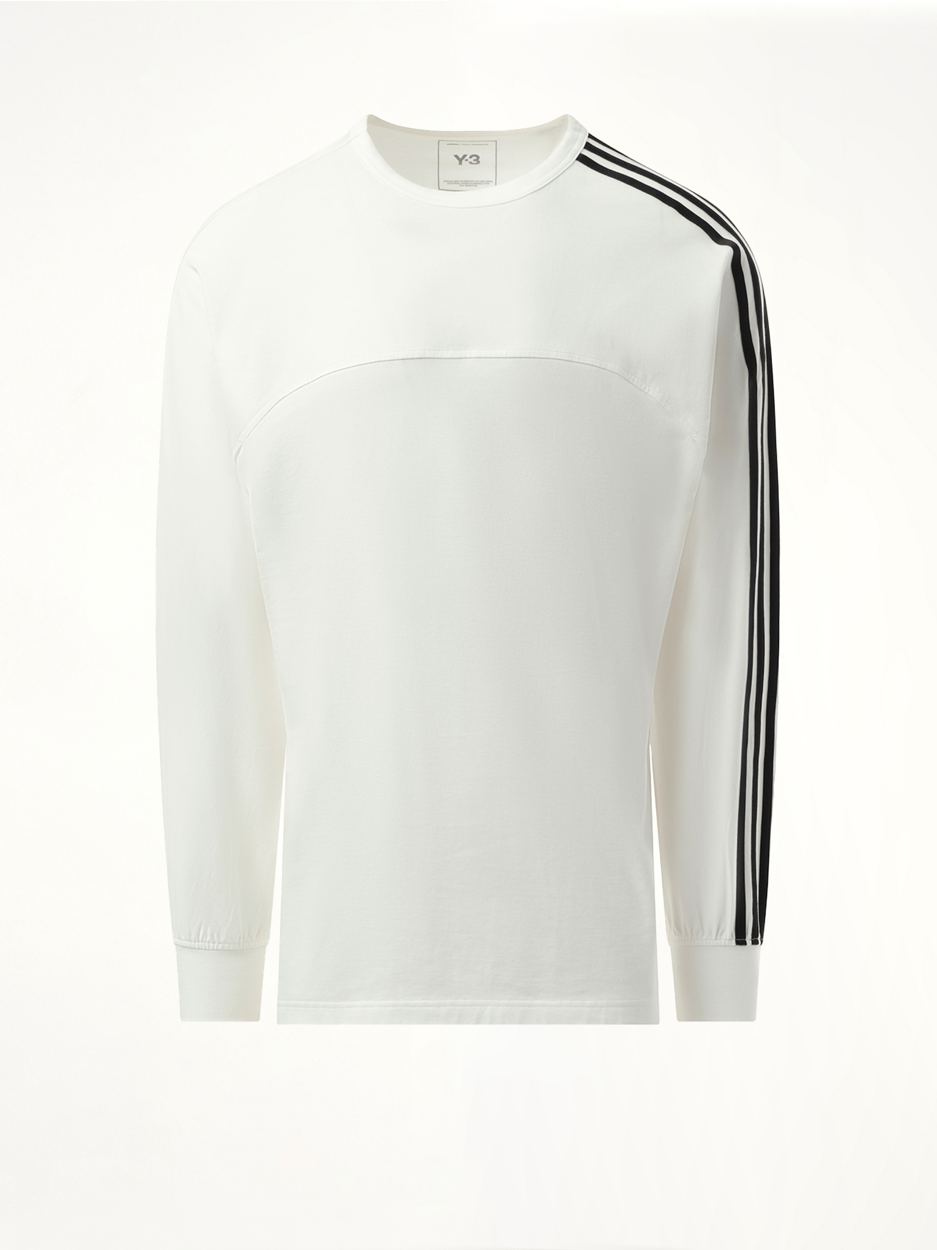 3 Stripe Long Sleeve T-Shirt in White