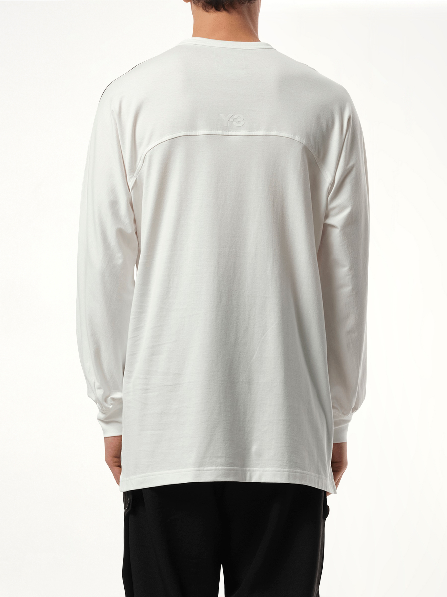 3 Stripe Long Sleeve T-Shirt in White