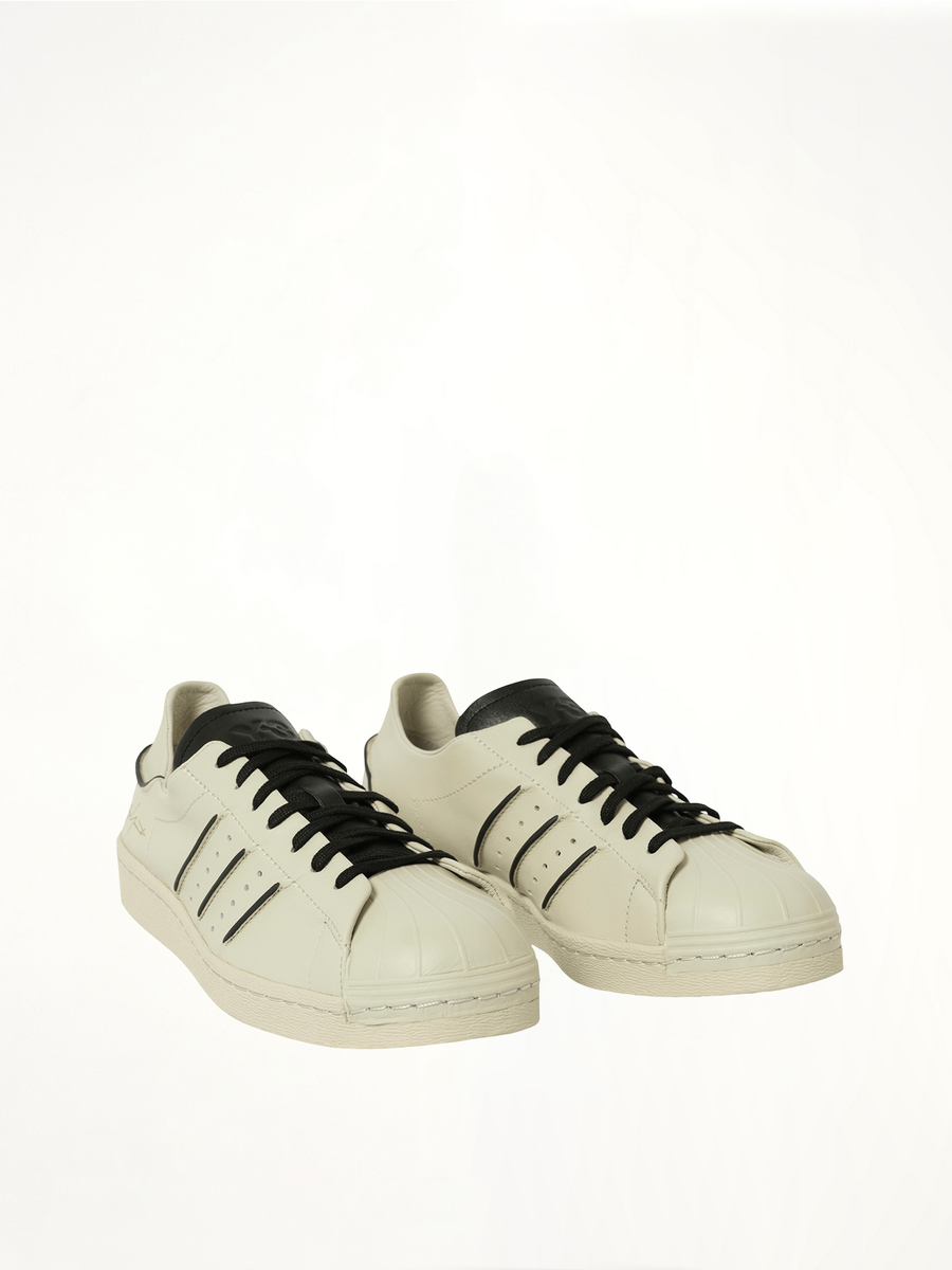 Y-3 Superstar in Talc/Black Front View | Y-3