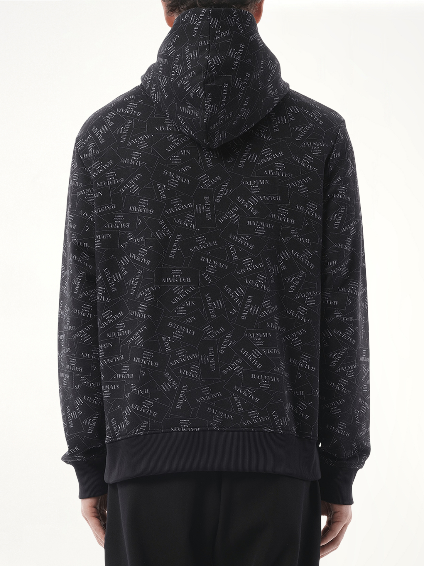 Allover Couture Label Hoodie in Black/White