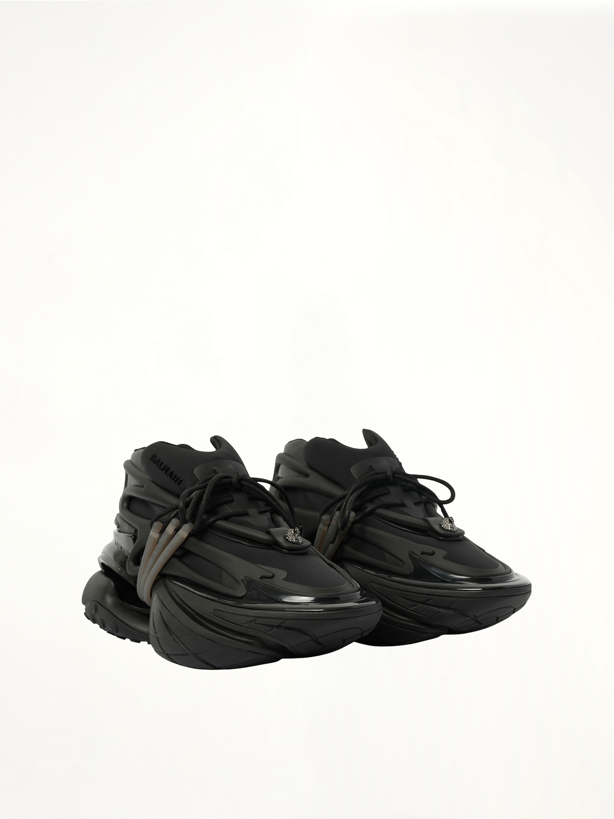 Unicorn Low Neoprene Sneaker in Black Front View | BALMAIN
