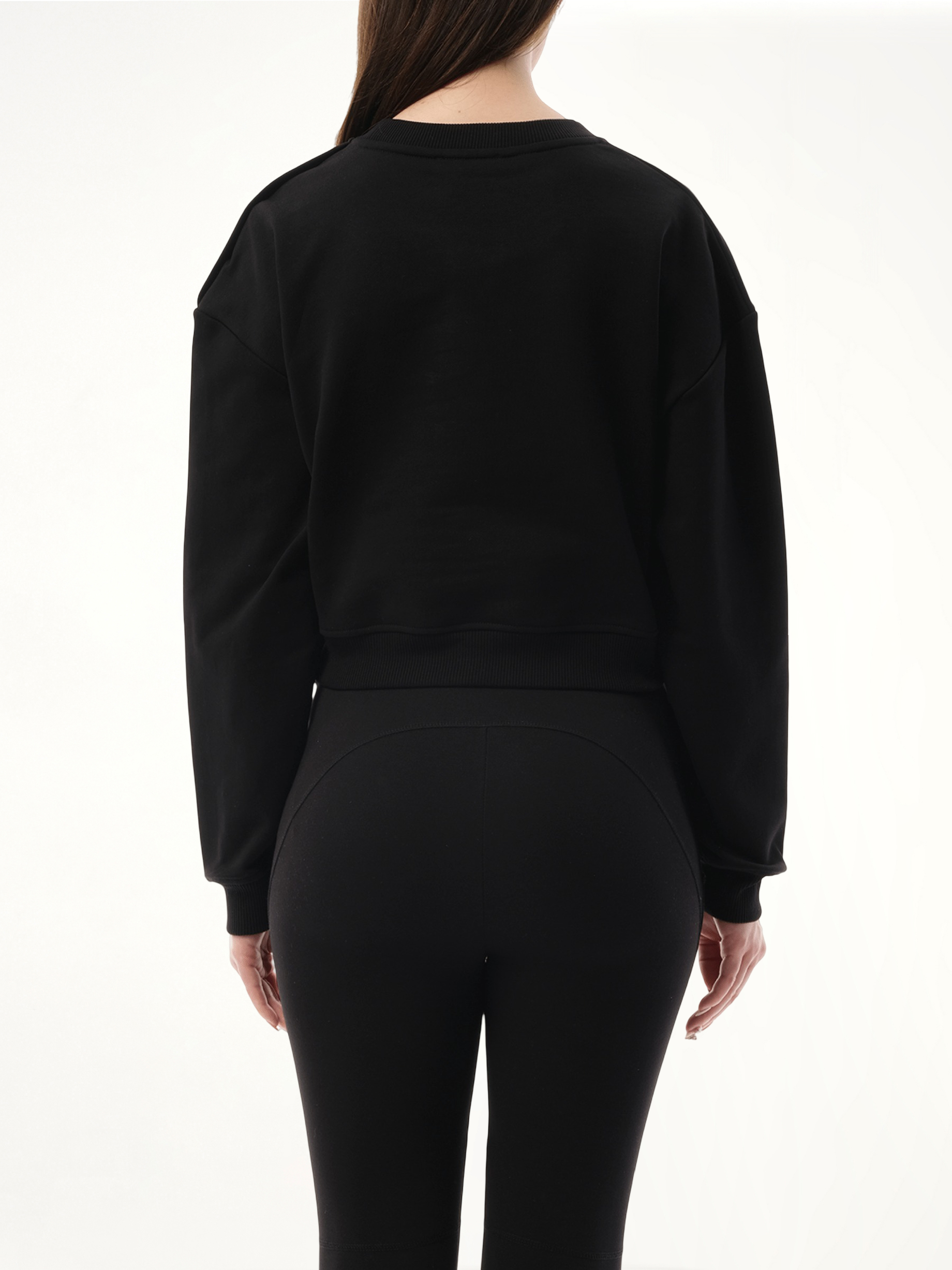 3 Button Balmain Printed Sweatshirt in Black/White