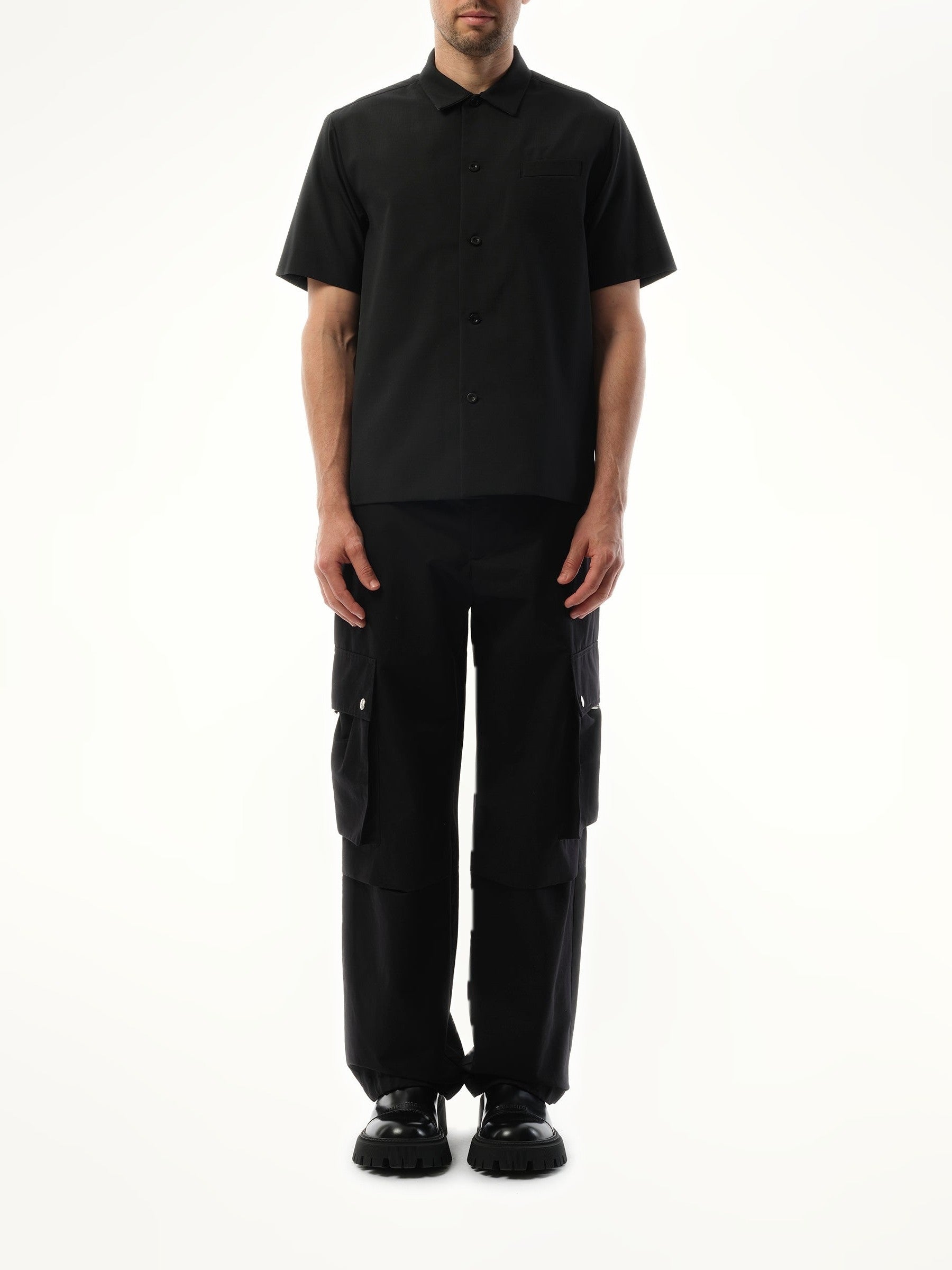 Sacai Cotton Suiting Shirt in Black