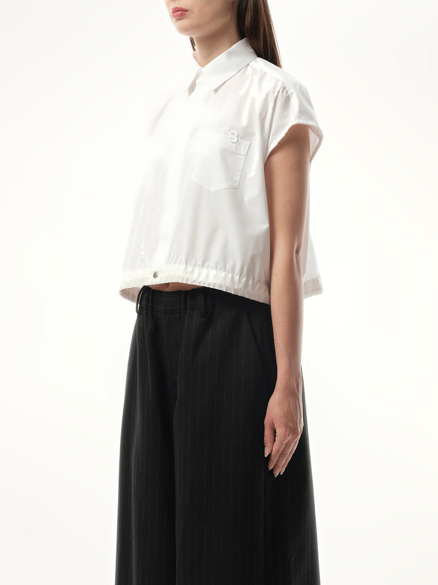 Sacai S Cotton Poplin Shirt in Off White