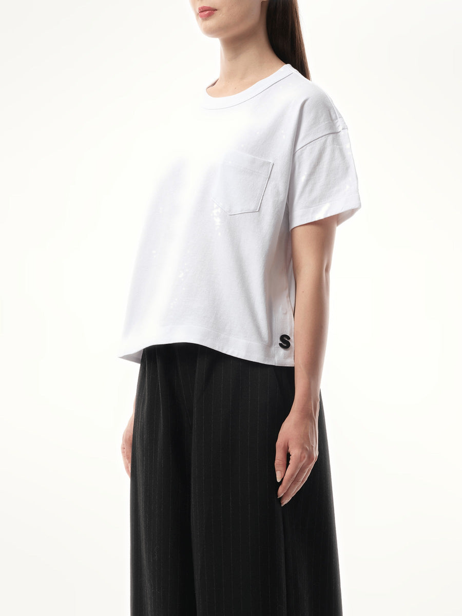 Sacai S Jersey T-Shirt in White