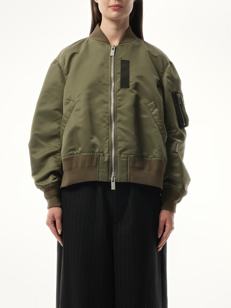Sacai Nylon Twill Blouson in Khaki