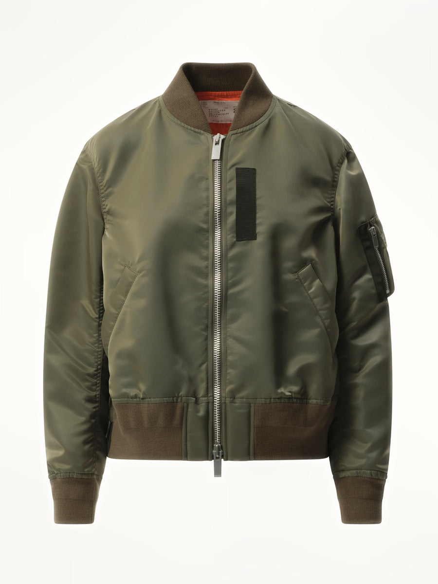 Sacai Nylon Twill Blouson in Khaki