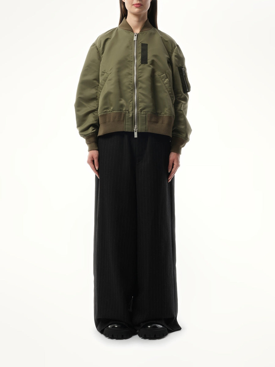 Sacai Nylon Twill Blouson in Khaki