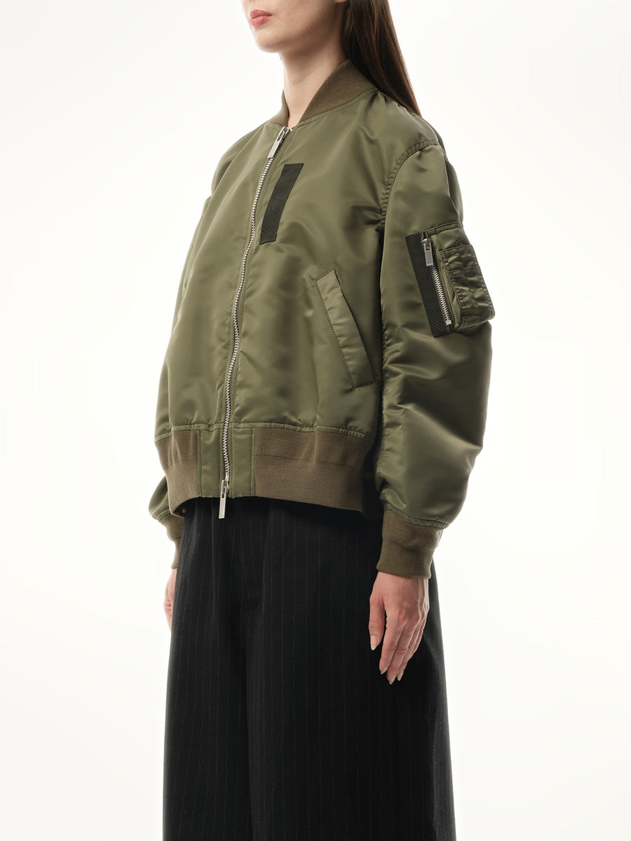 Sacai Nylon Twill Blouson in Khaki