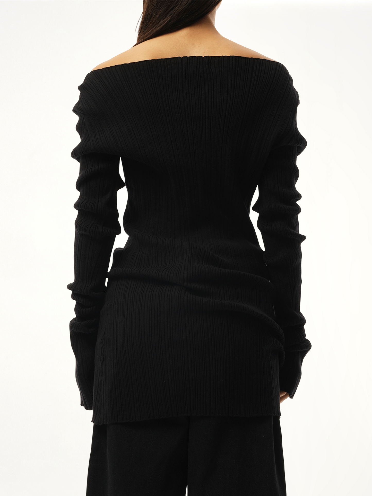 Arches Long Sleeve Knit Sweater in Black