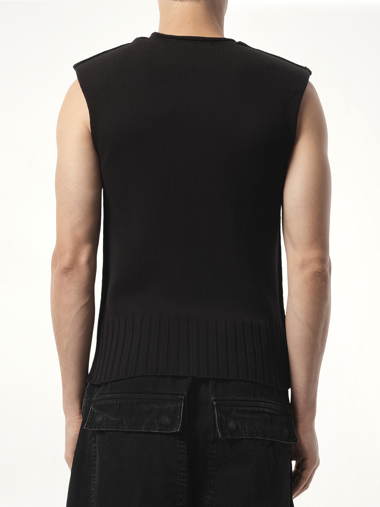 Burns Knit Vest in Black