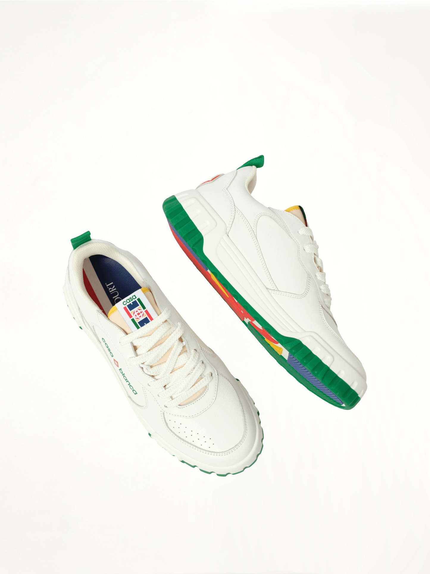 Court Sneaker in White/Green