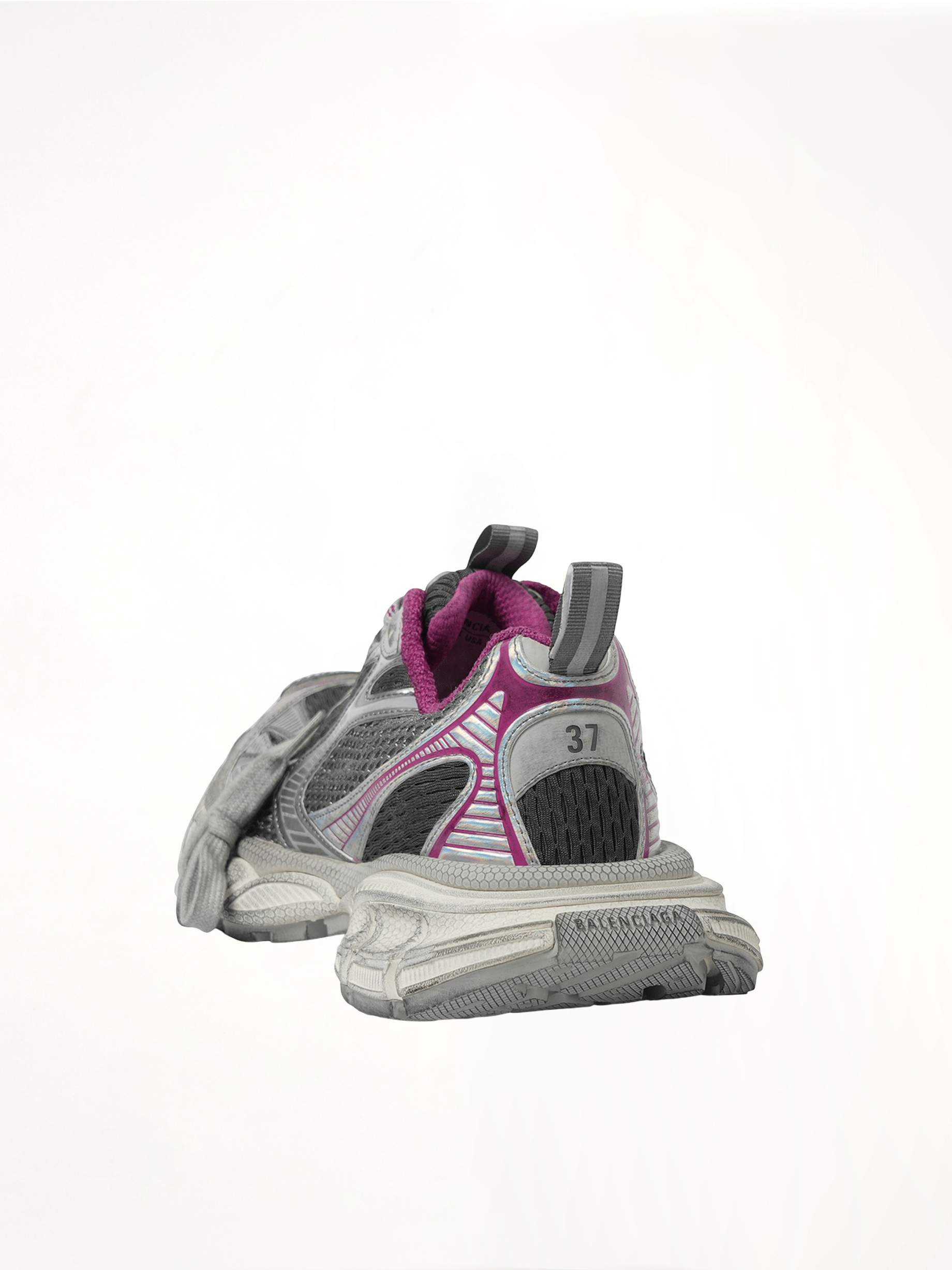 3XL Sneaker in Grey/White/Pink Back View | BALENCIAGA