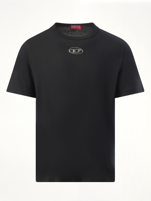 ブラックのT-アジャストDロゴTシャツ