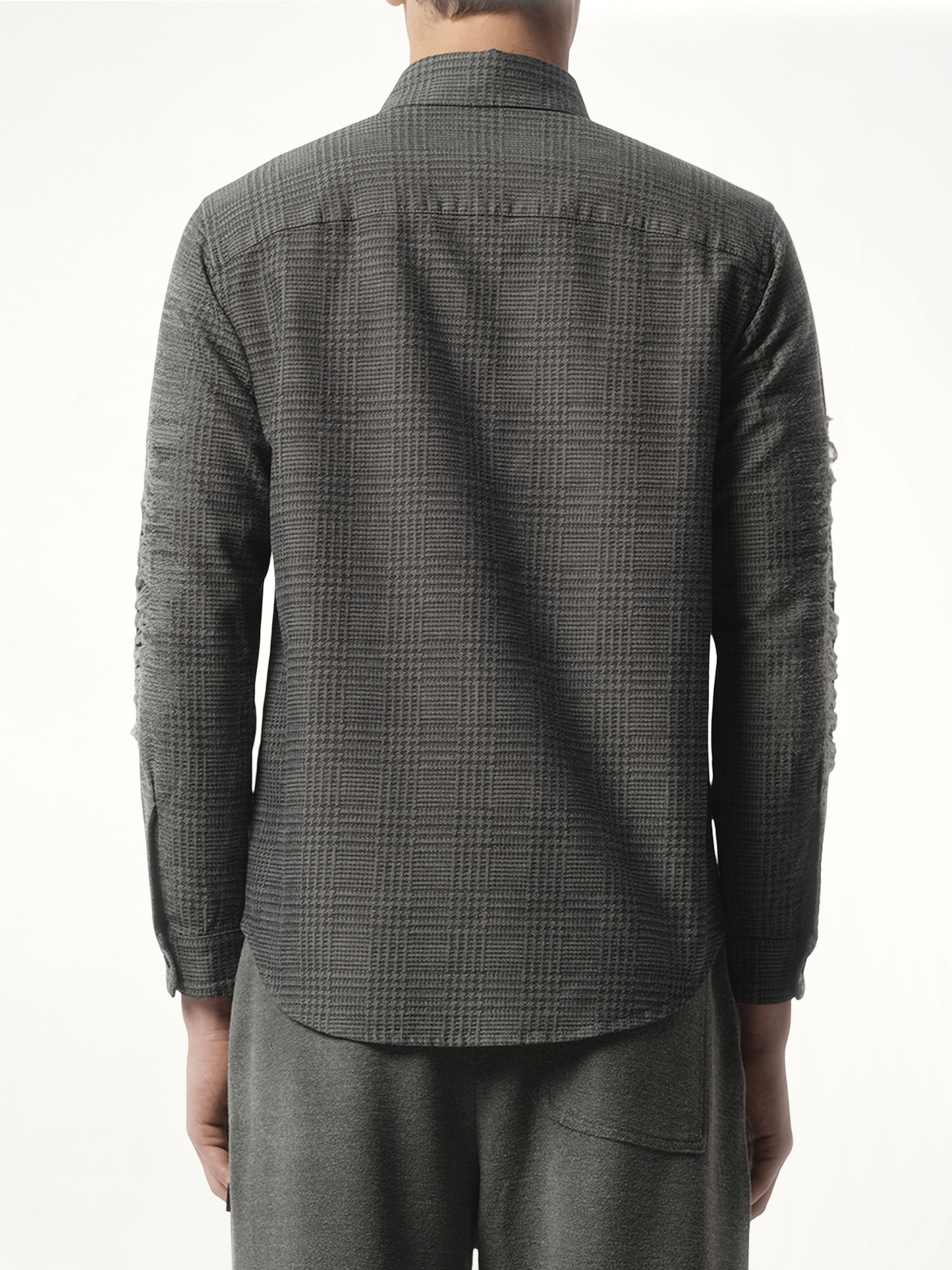 Distressed Sleeve Shirt in Grey