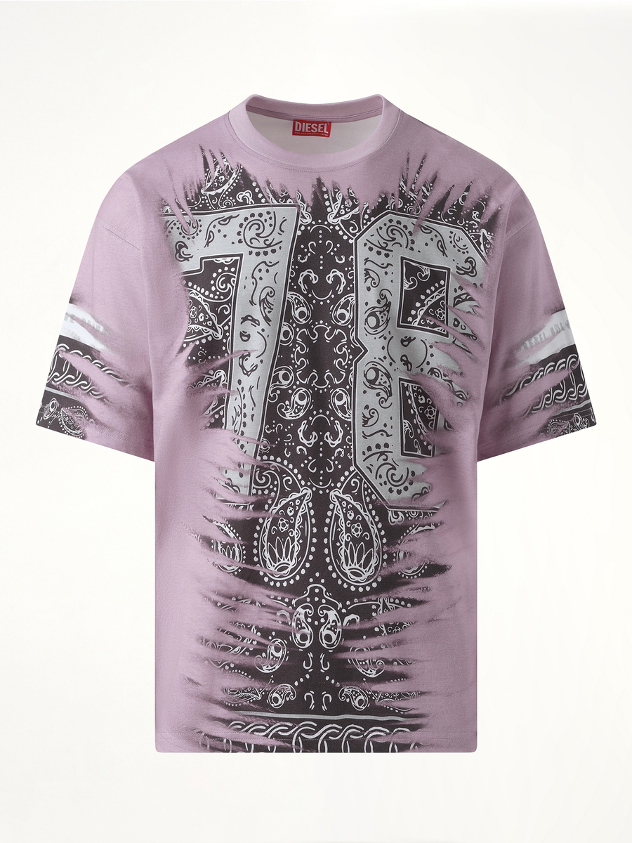 Bandana Print T-Shirt in Black/White