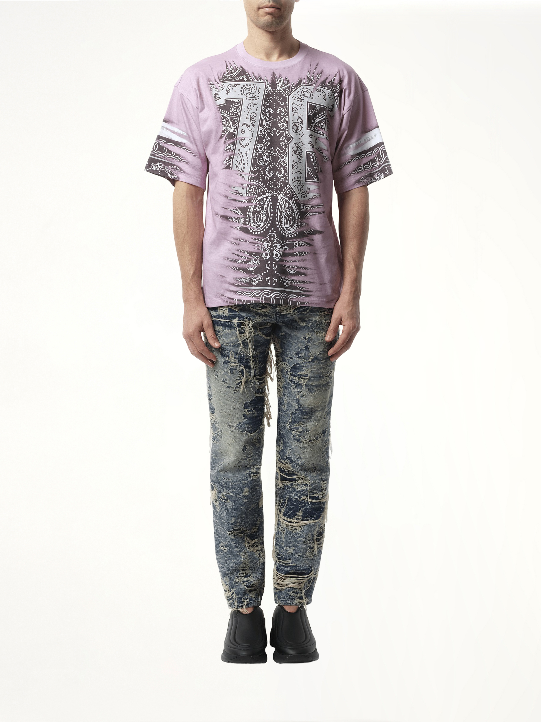 Bandana Print T-Shirt in Black/White