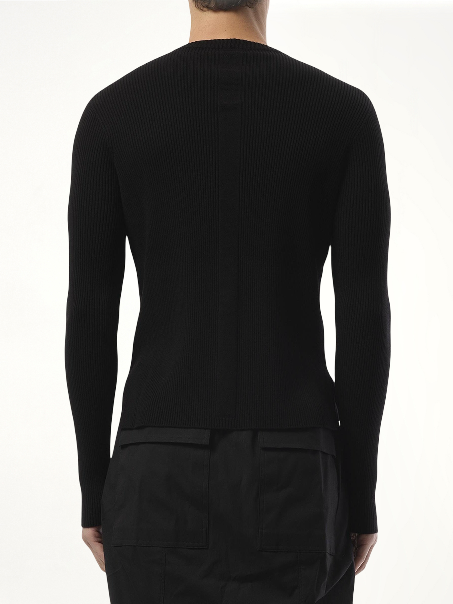 Ribbed Geo Sweater in Black