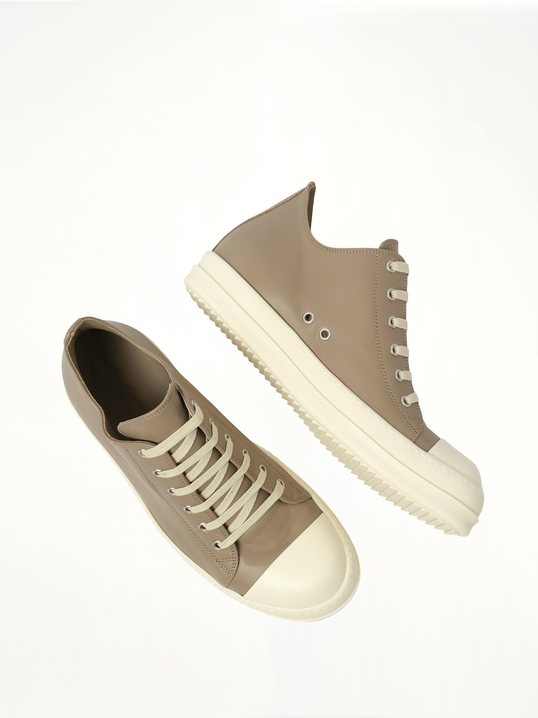 Low Sneaks in Flesh/Milk/Milk Top View | RICK OWENS