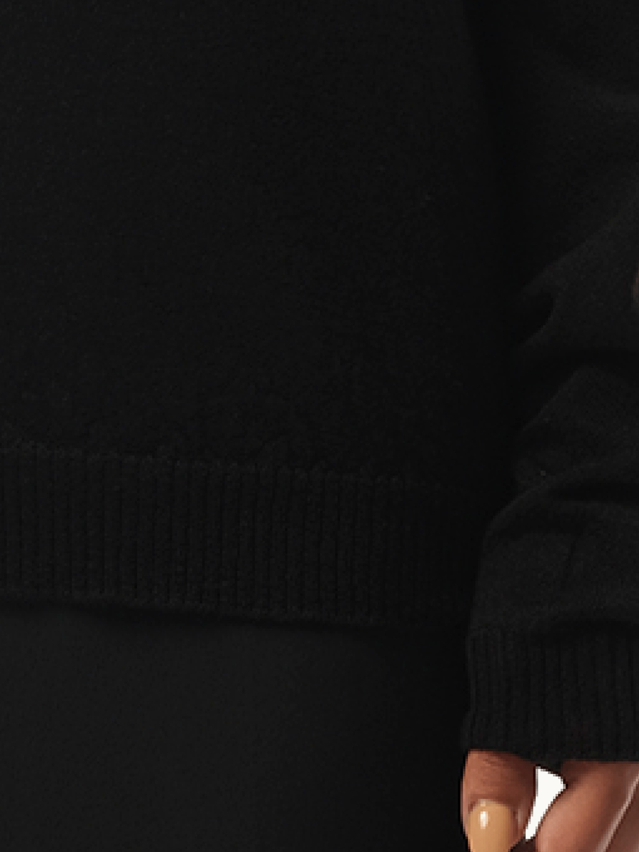 Extreme V Neck Pullover in Black
