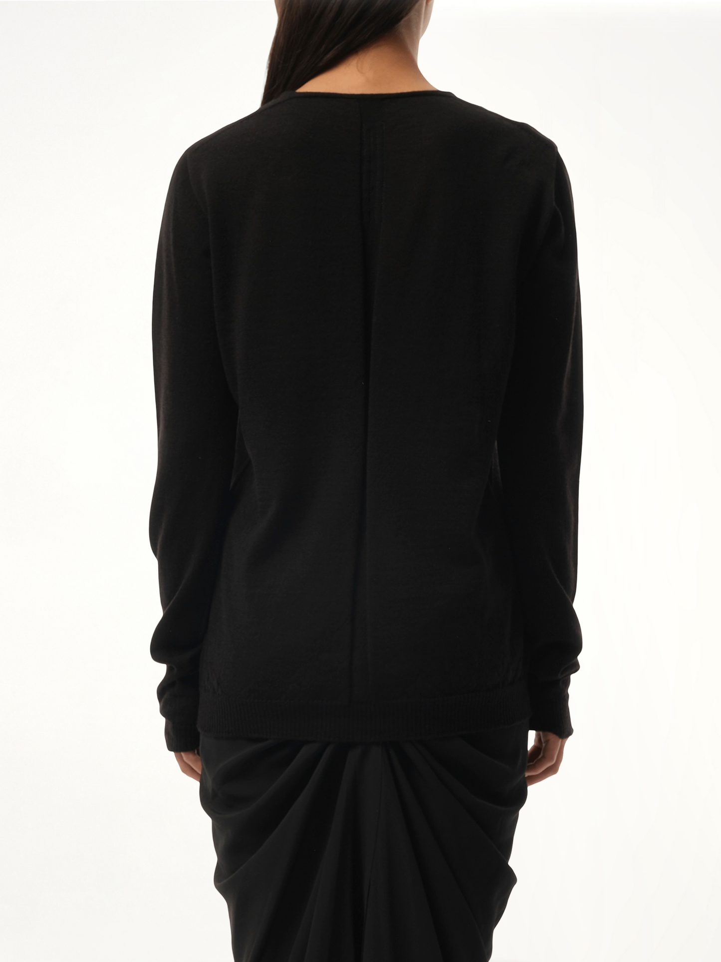 Extreme V Neck Pullover in Black