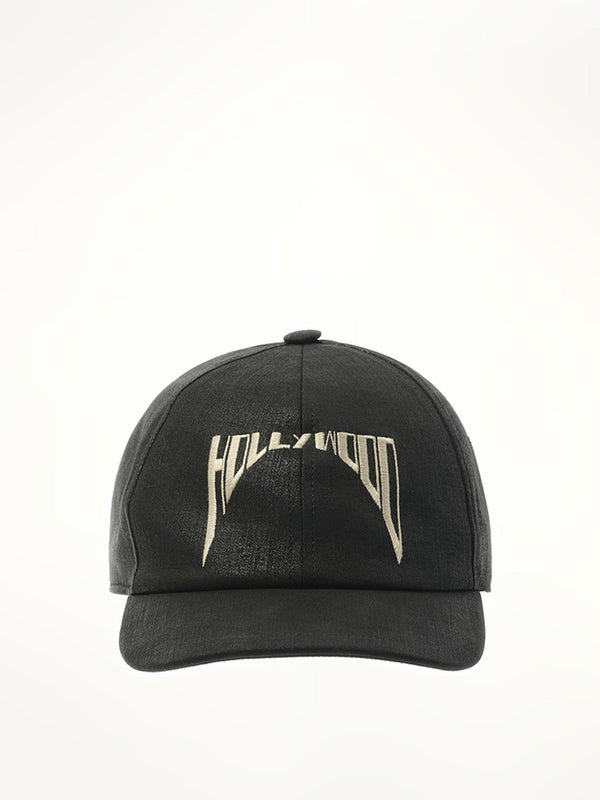 Rick Owens Drkshdw Embroidered Denim Cap in Black/Pearl