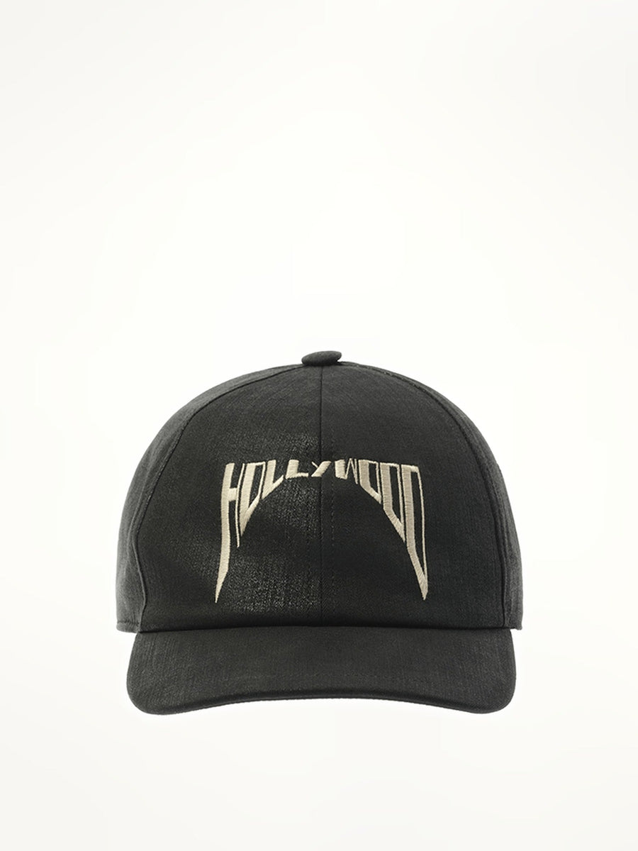 Rick Owens Drkshdw Embroidered Denim Cap in Black/Pearl