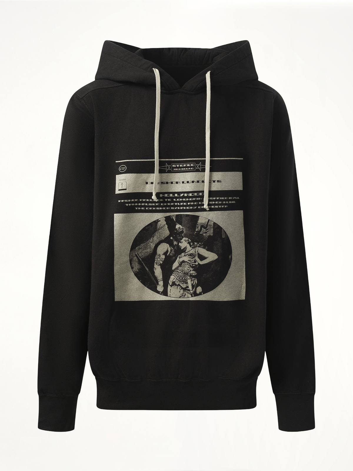 Opera Print Oversized Hoodie in Black/Pearl