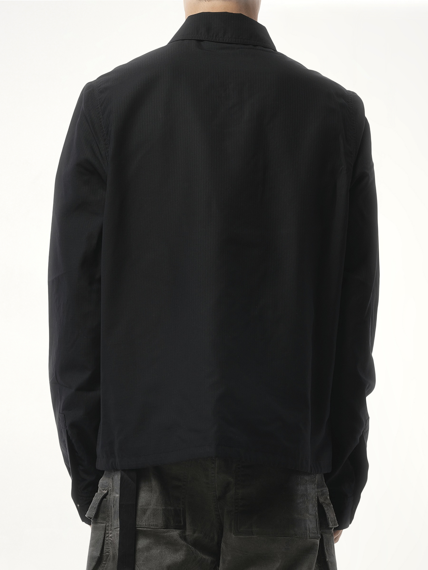 Snapfront Nylon Jacket in Black