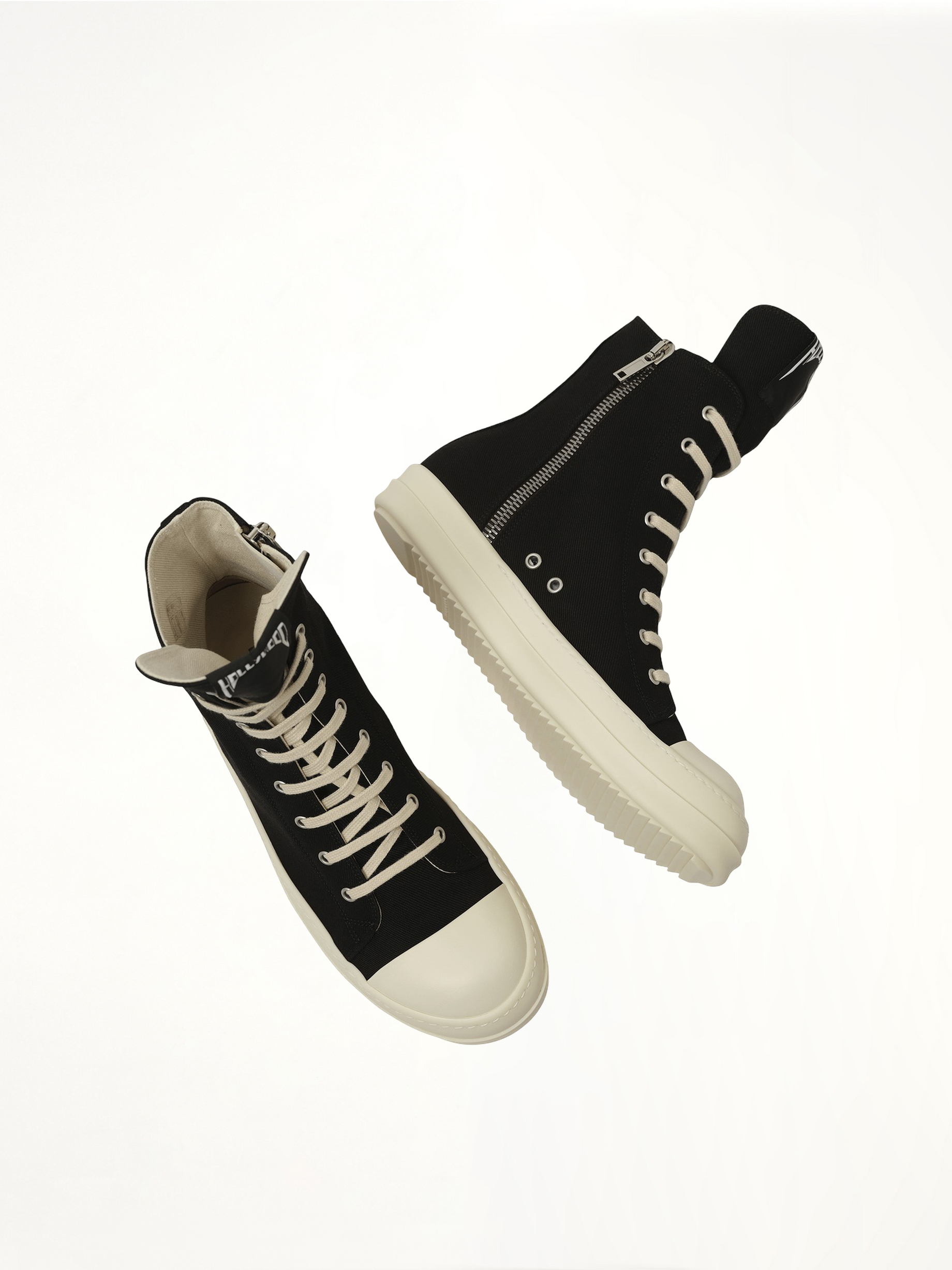 Hollywood Sneaks in Black/Milk Top View | RICK OWENS DRKSHDW